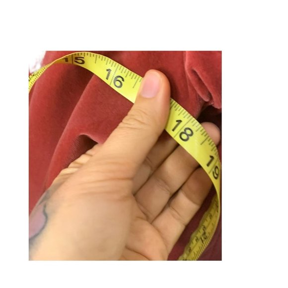 Vintage 70s Young Mens Cranberry Red Velvet Jacket Sport Suit Jacket Size 18 - Picture 6 of 8